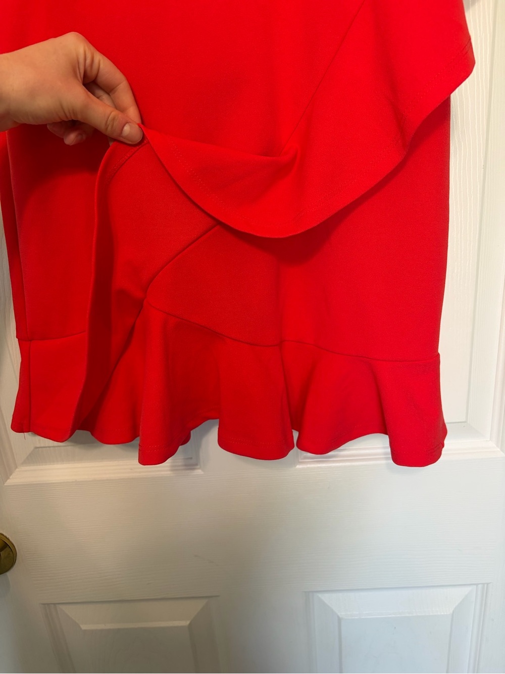 Lulu's Bright Red Ruffle Halter Mini Dress - Picture 4 of 8